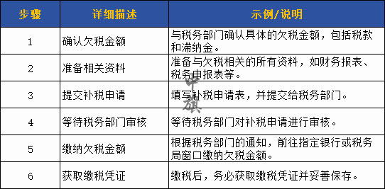 補(bǔ)充稅款的步驟